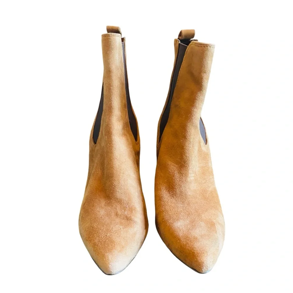 Steve Madden Subtle Chelsea Boot Brown Chestnut Suede Sz 9.5 Ankle Booties